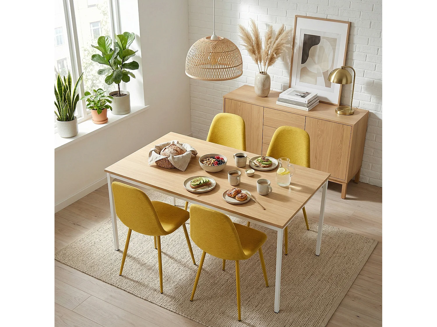 Lot de 4 chaises de salle à manger scandinave, CHARLTON