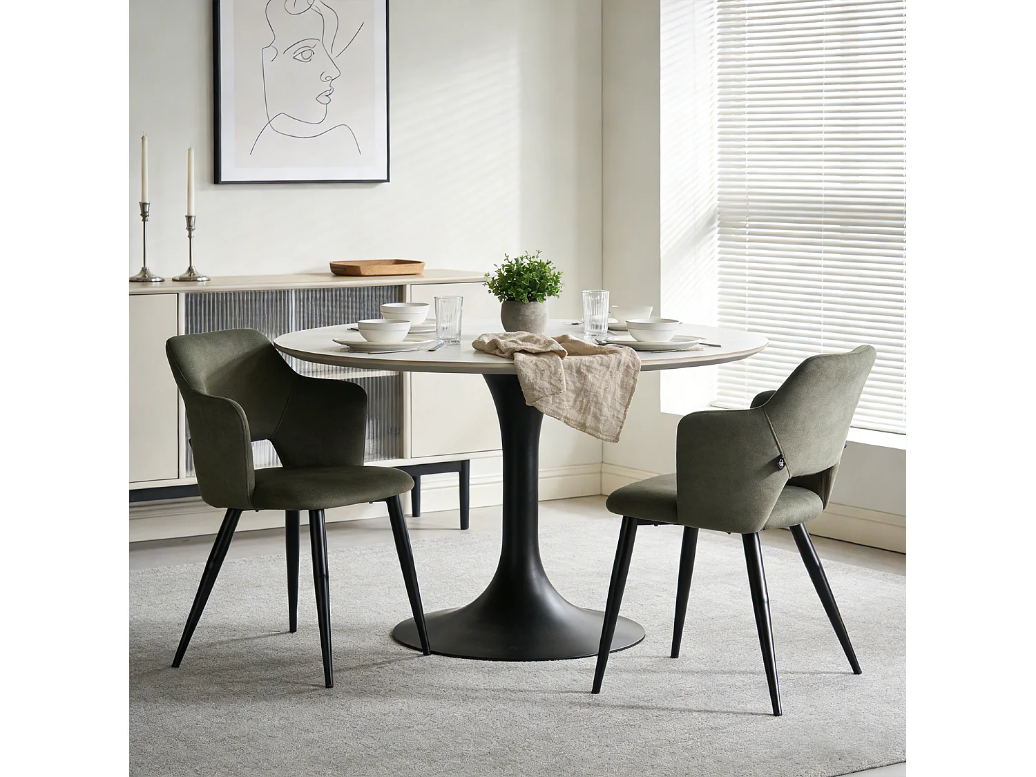 Lot de 2 chaises de salle à manger style scandinaves, AKANJINEW