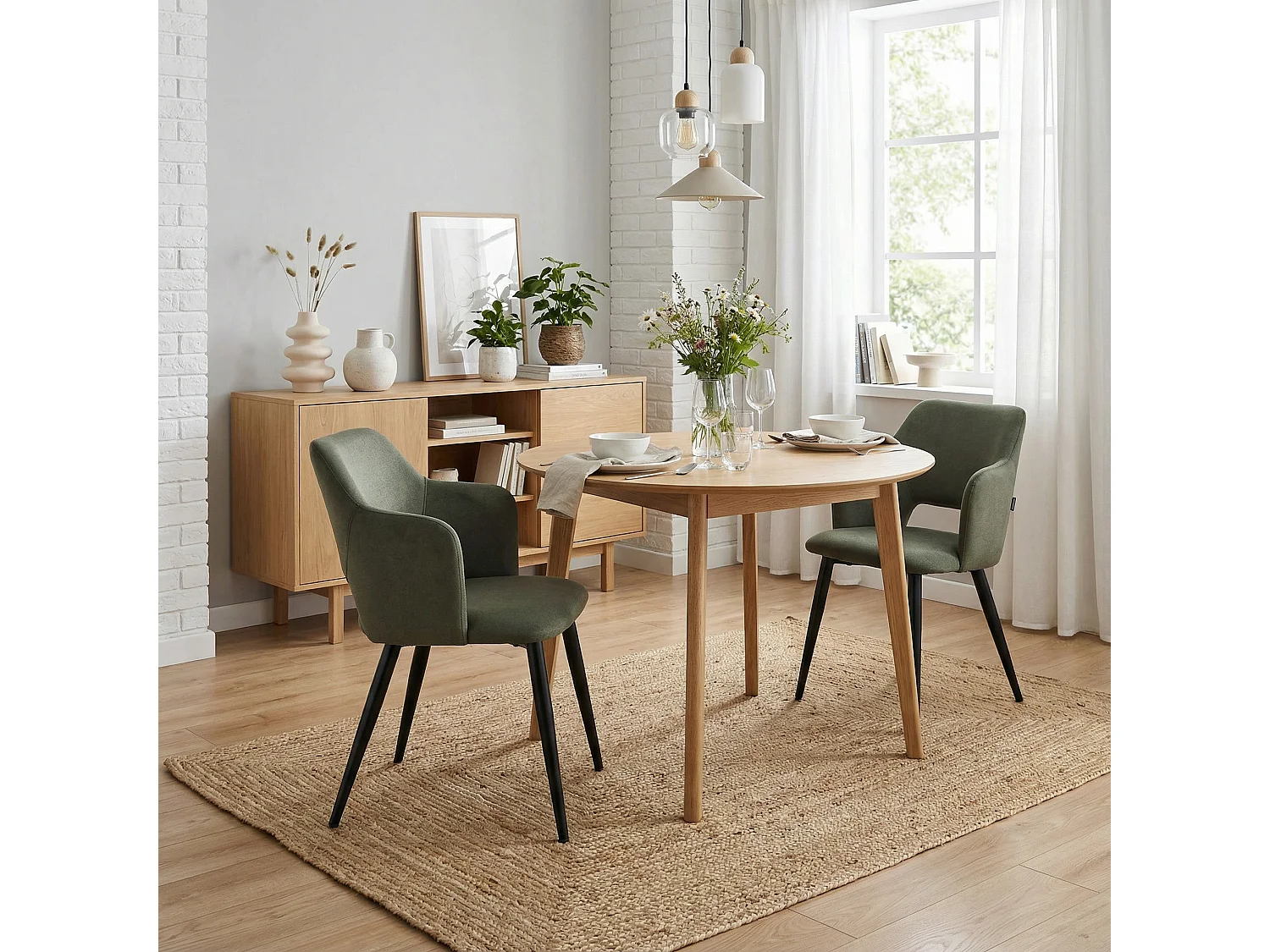 Lot de 2 chaises de salle à manger style scandinaves, AKANJINEW