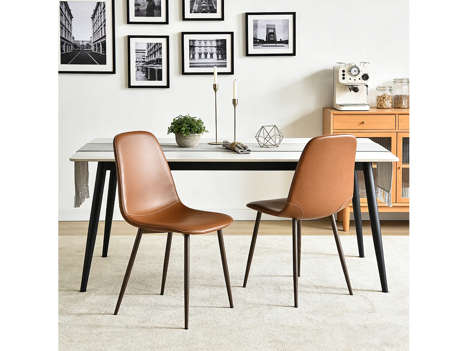 Lot de 2 chaises de salle à manger style vintage, CHARLTONPU