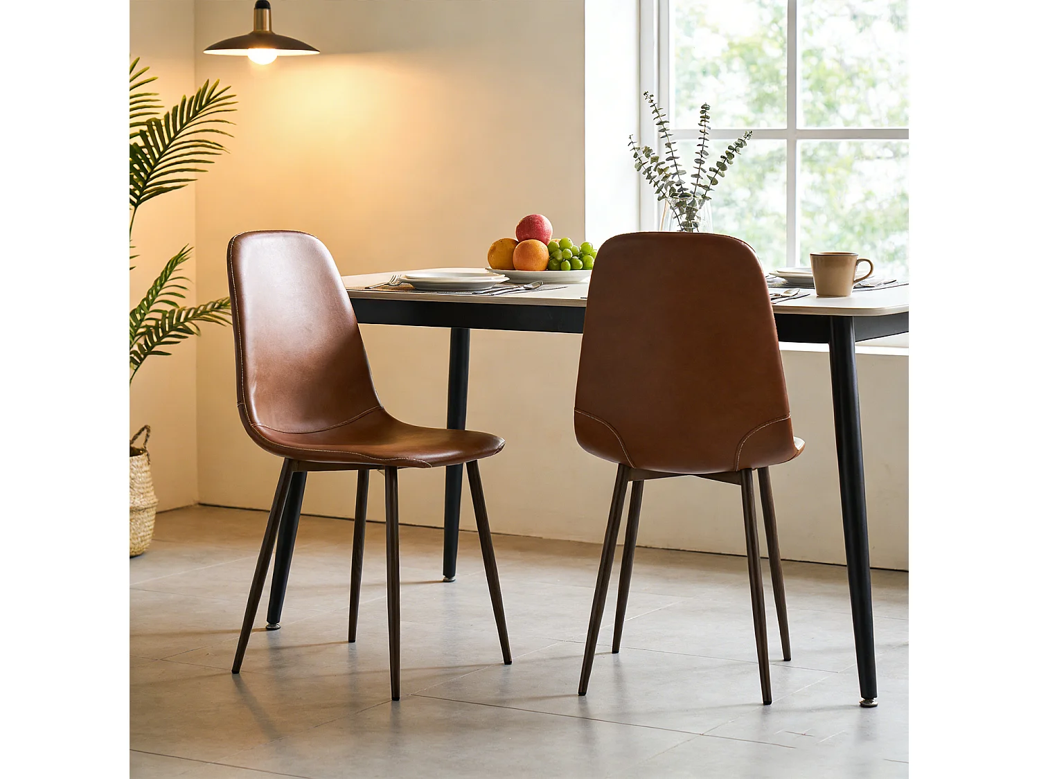 Lot de 2 chaises de salle à manger style vintage, CHARLTONPU