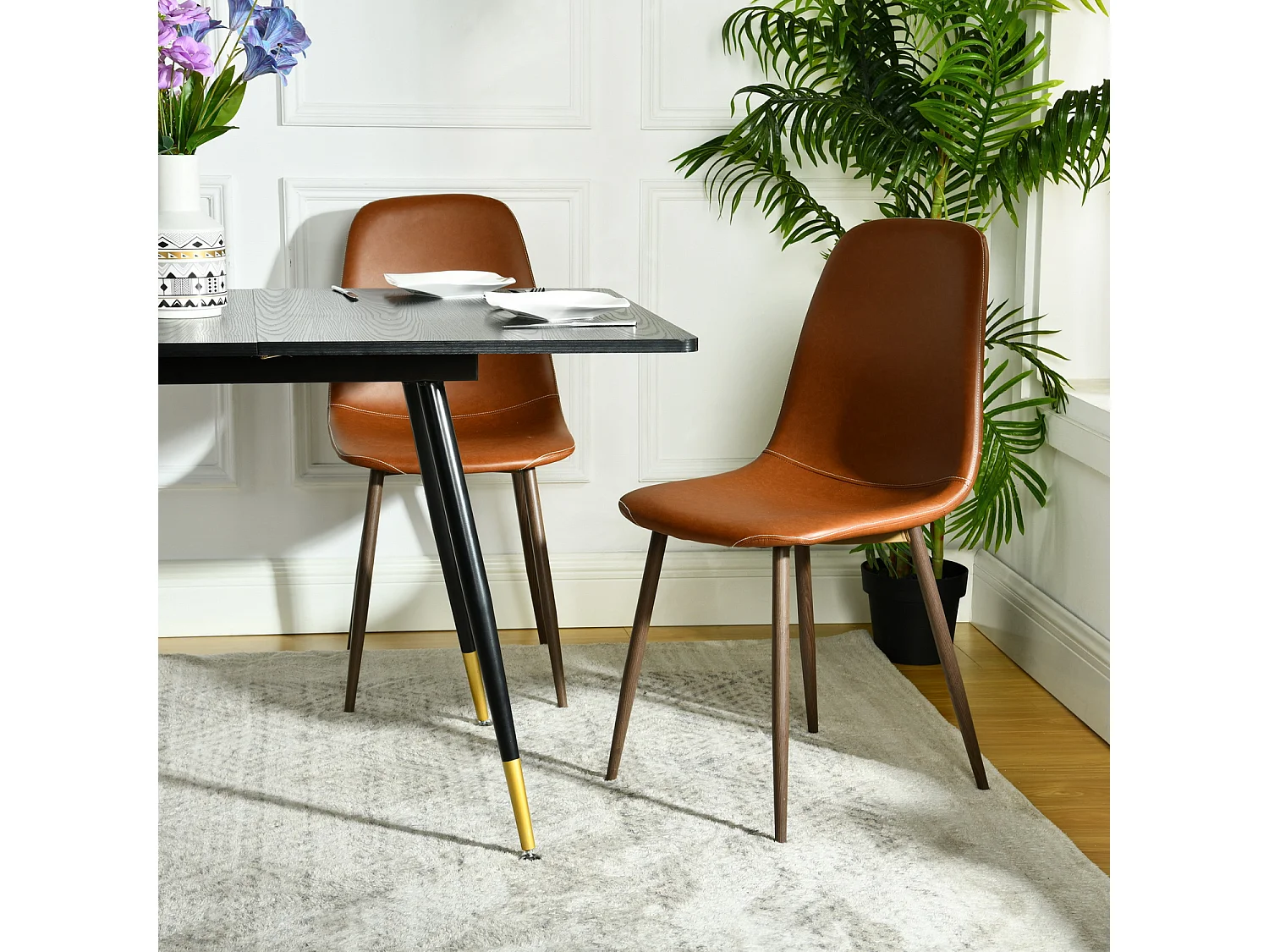 Lot de 2 chaises de salle à manger style vintage, CHARLTONPU