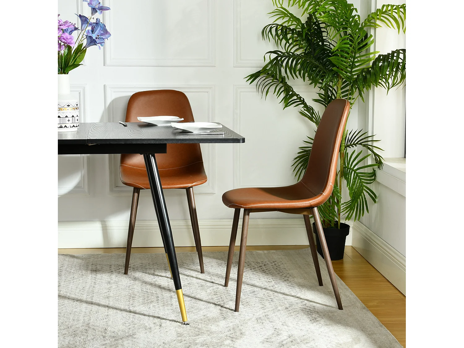 Lot de 2 chaises de salle à manger style vintage, CHARLTONPU