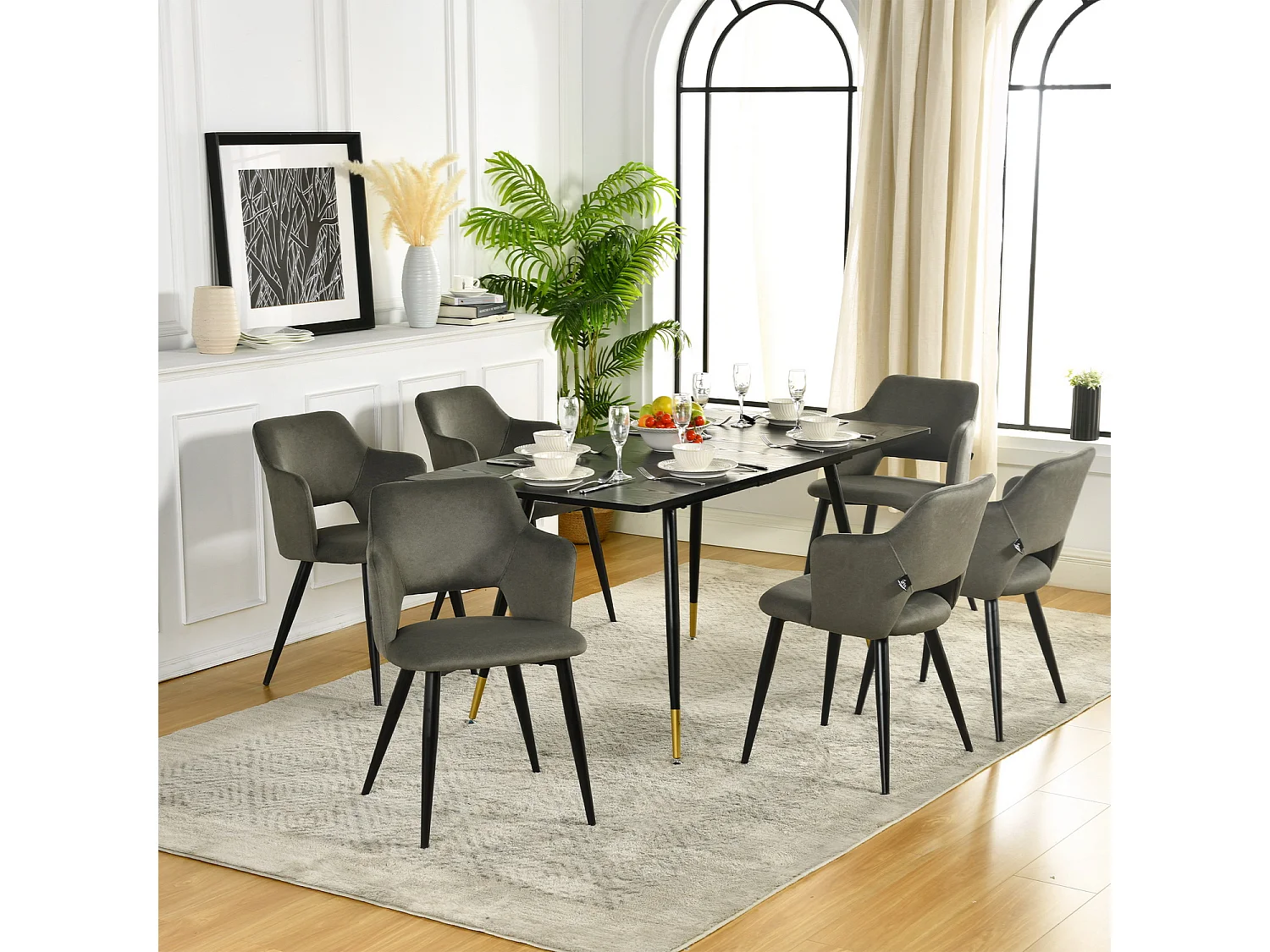 Lot de 6 chaises de salle à manger style scandinaves, AKANJINEW