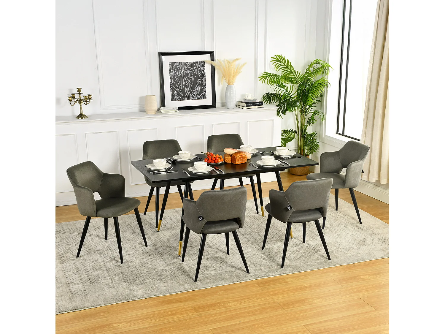 Lot de 6 chaises de salle à manger style scandinaves, AKANJINEW