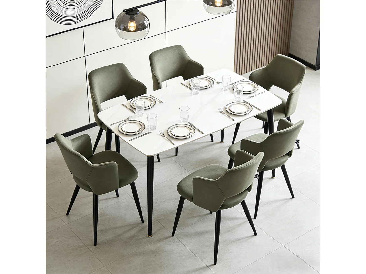 Lot de 6 chaises de salle à manger style scandinaves, AKANJINEW