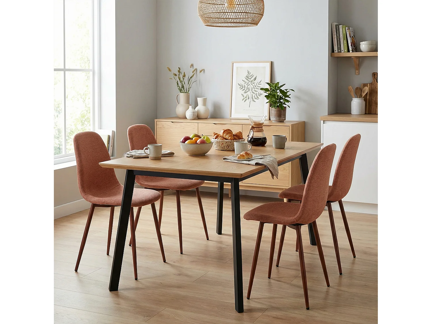 Lot de 4 chaises de salle à manger scandinave, CHARLTON