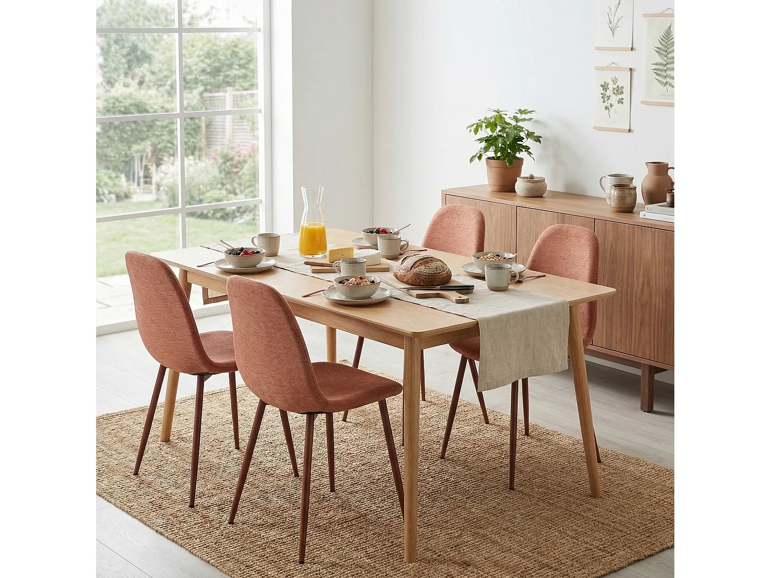 Lot de 4 chaises de salle à manger scandinave, CHARLTON