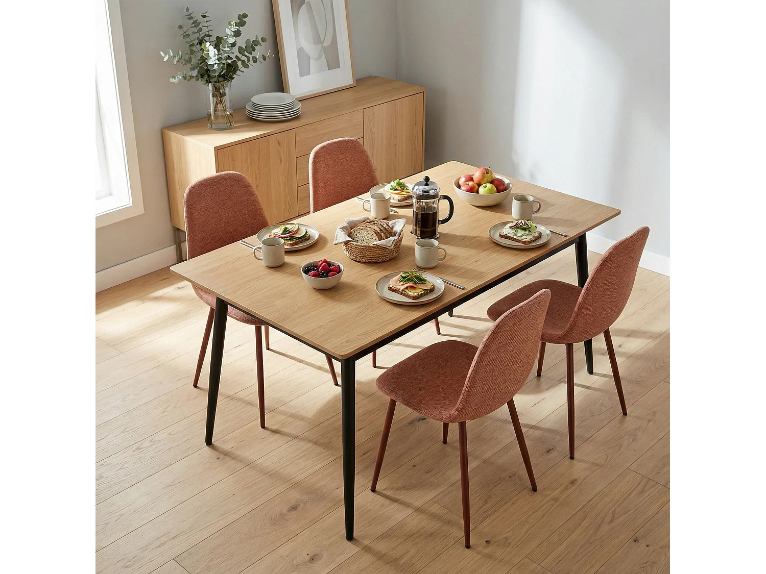 Lot de 4 chaises de salle à manger scandinave, CHARLTON