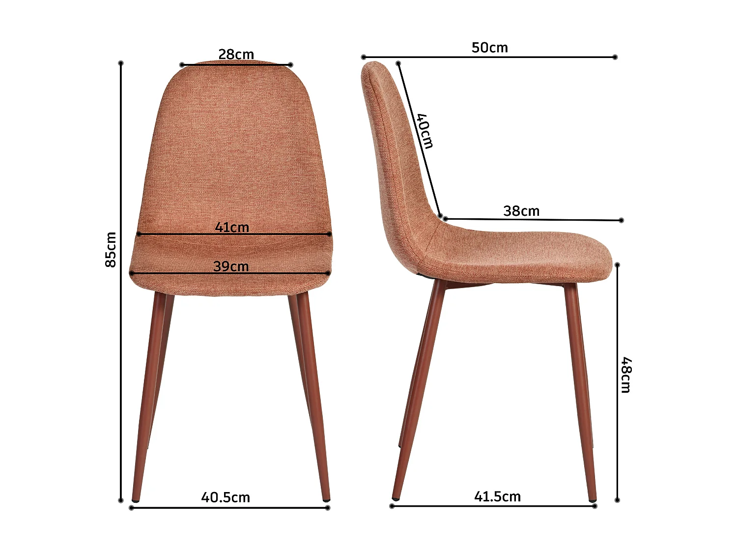 Lot de 4 chaises de salle à manger scandinave, CHARLTON