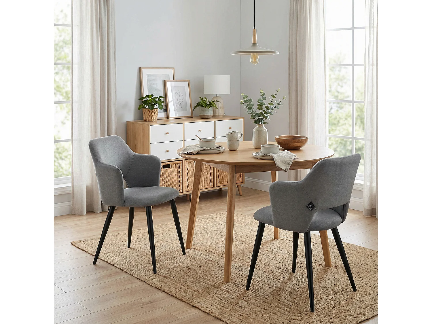 Lot de 2 chaises de salle à manger style scandinaves, AKANJINEW