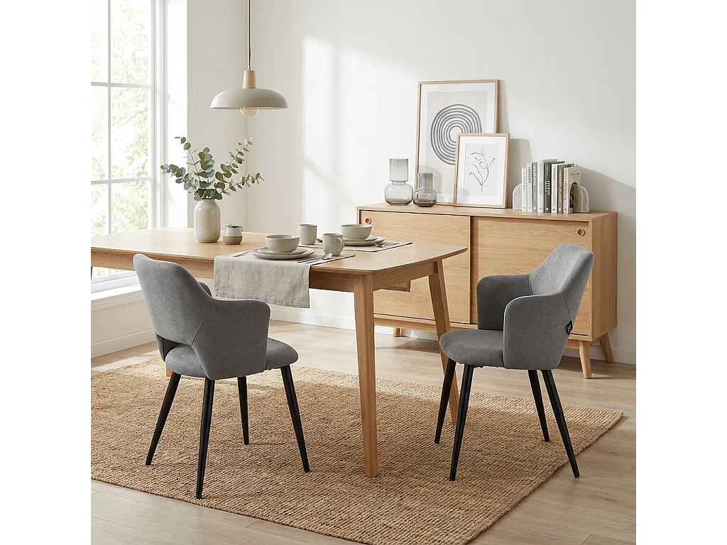 Lot de 2 chaises de salle à manger style scandinaves, AKANJINEW