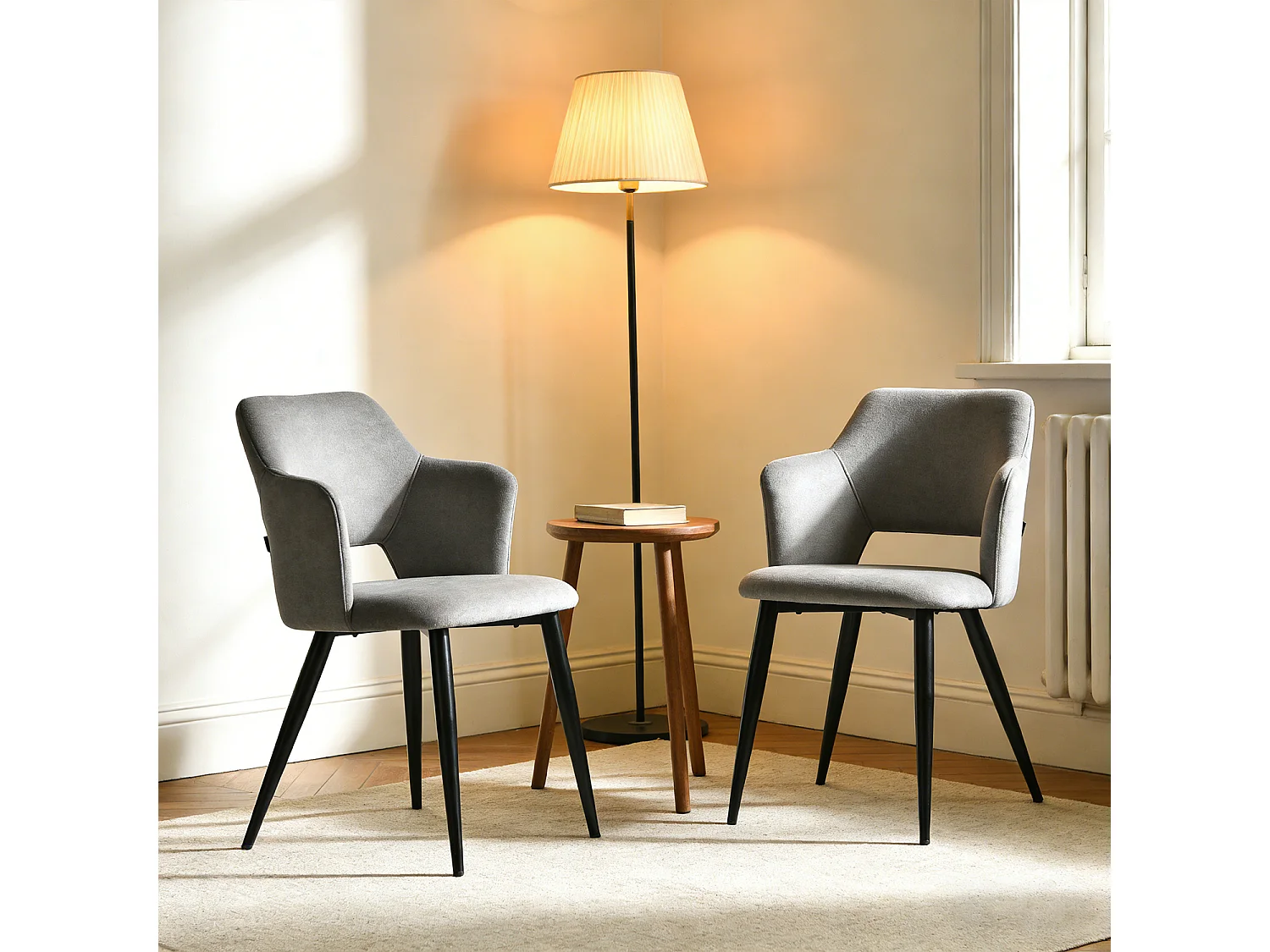 Lot de 2 chaises de salle à manger style scandinaves, AKANJINEW