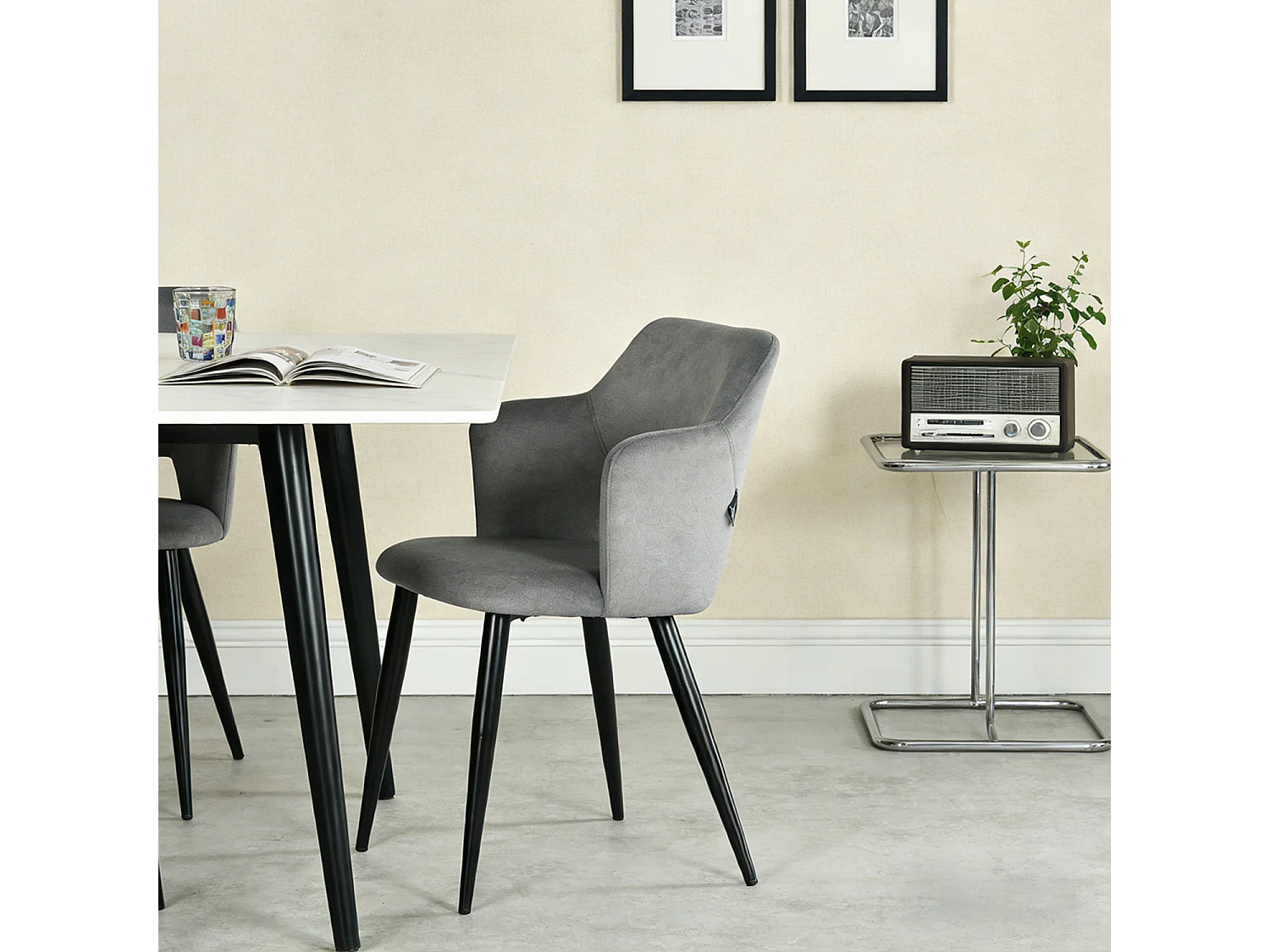 Lot de 2 chaises de salle à manger style scandinaves, AKANJINEW