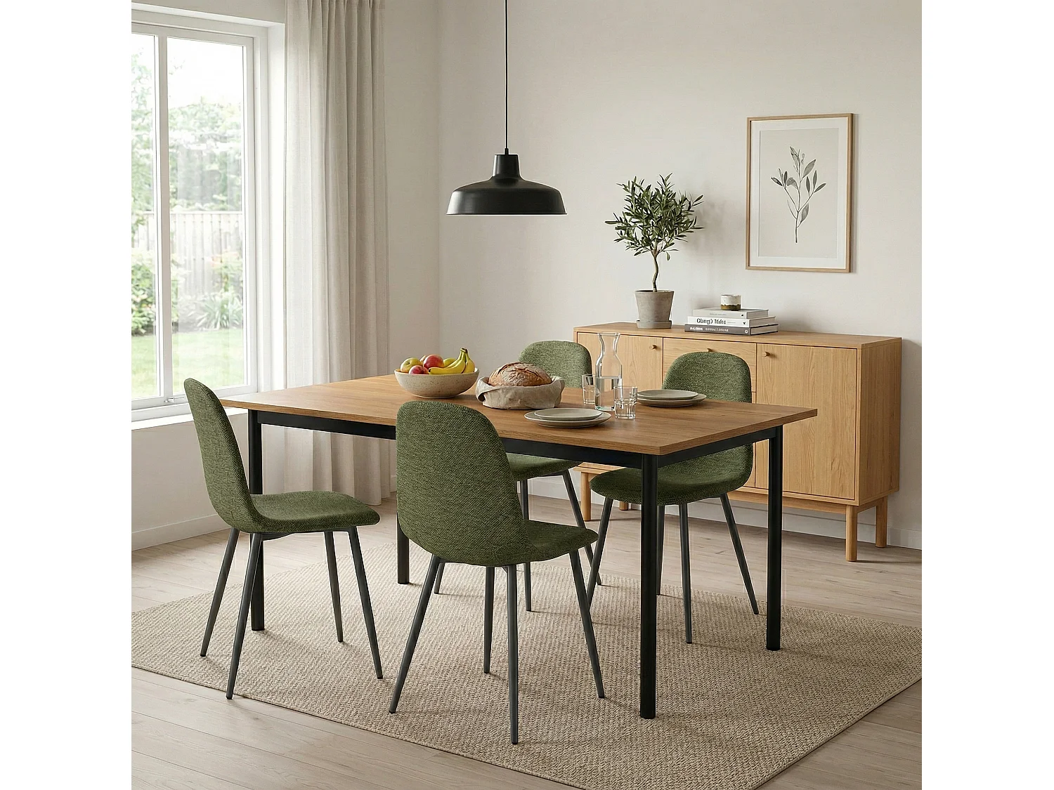 Lot de 4 chaises de salle à manger scandinave, CHARLTON