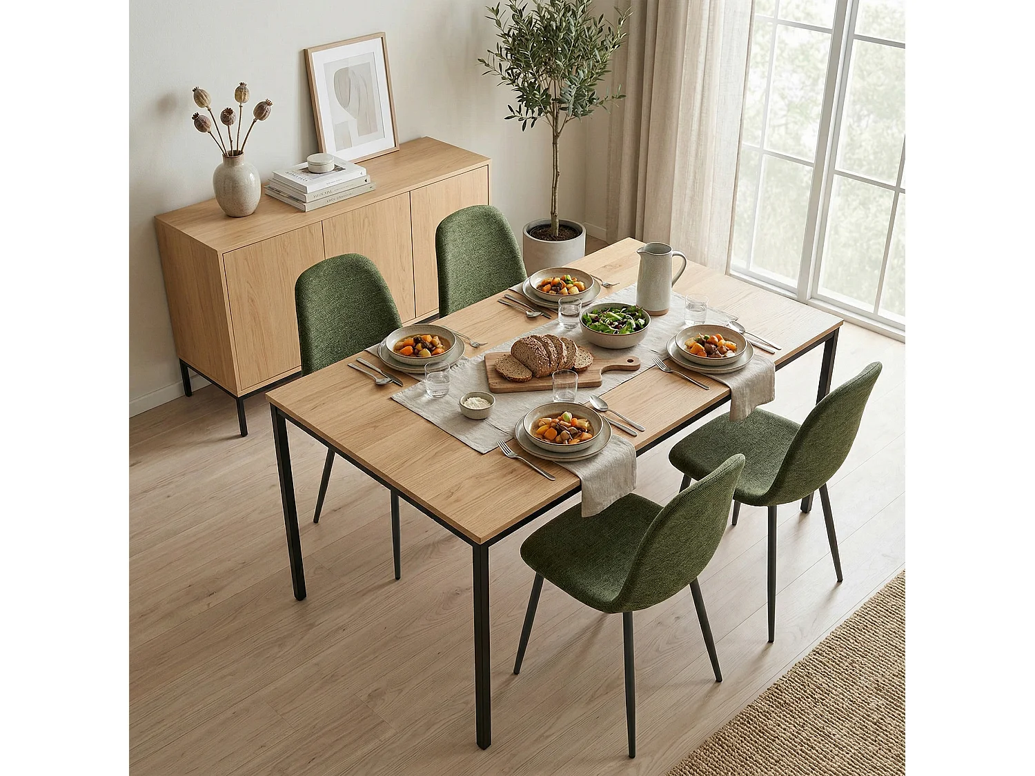 Lot de 4 chaises de salle à manger scandinave, CHARLTON