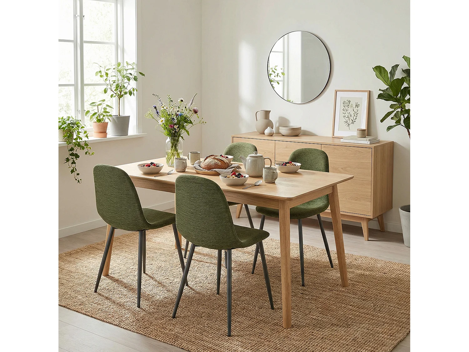 Lot de 4 chaises de salle à manger scandinave, CHARLTON