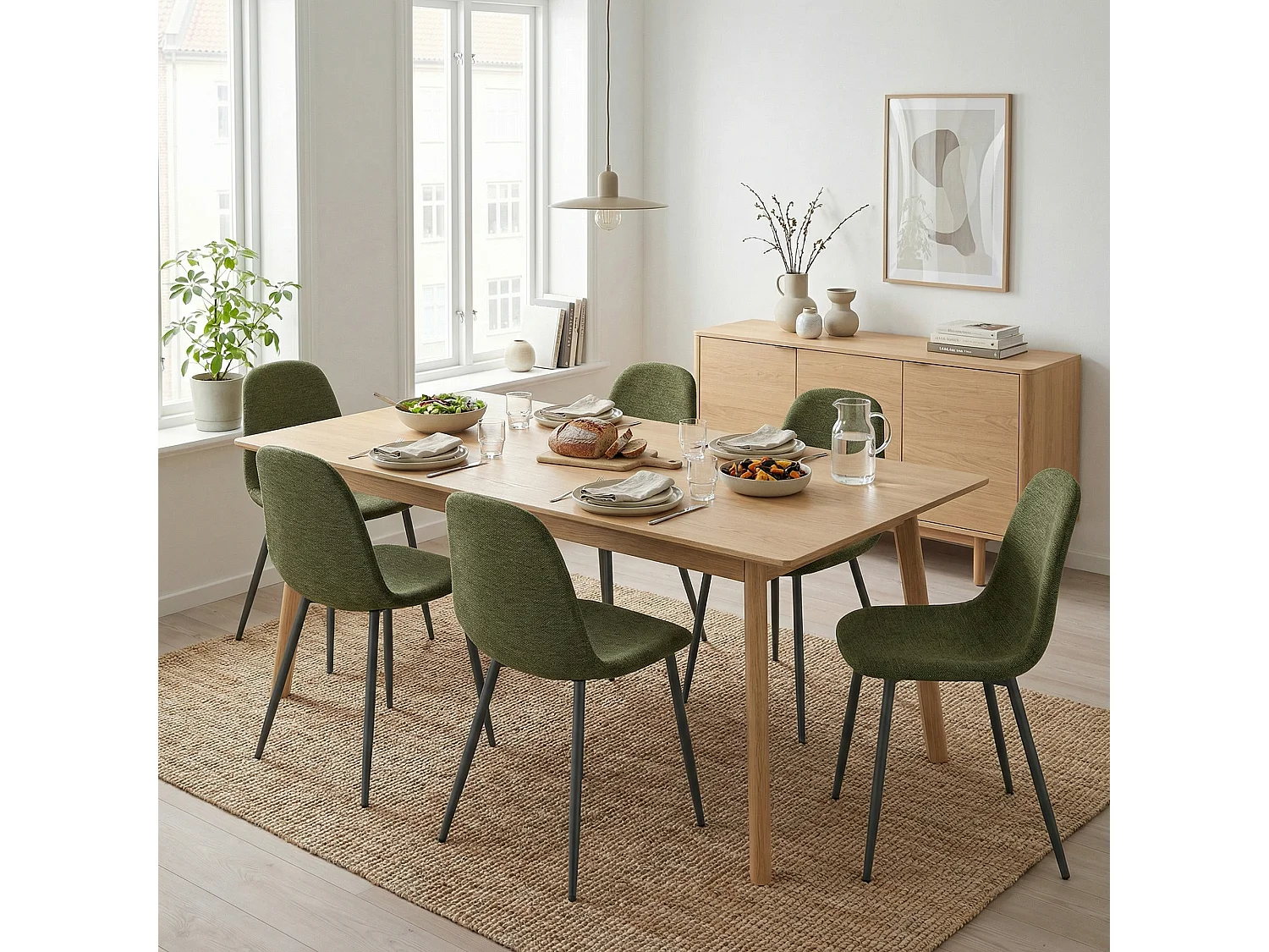 Lot de 4 chaises de salle à manger scandinave, CHARLTON
