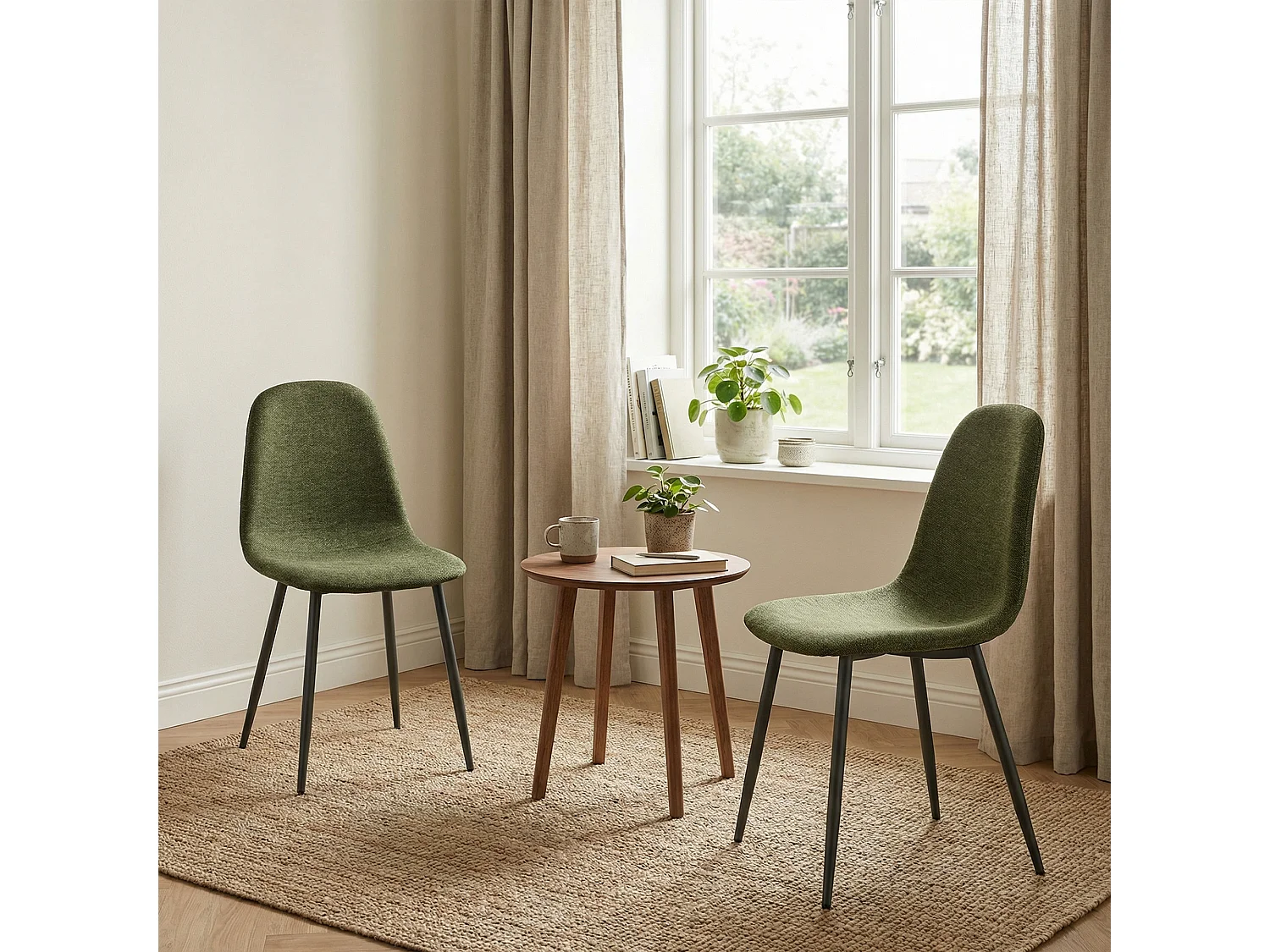 Lot de 4 chaises de salle à manger scandinave, CHARLTON