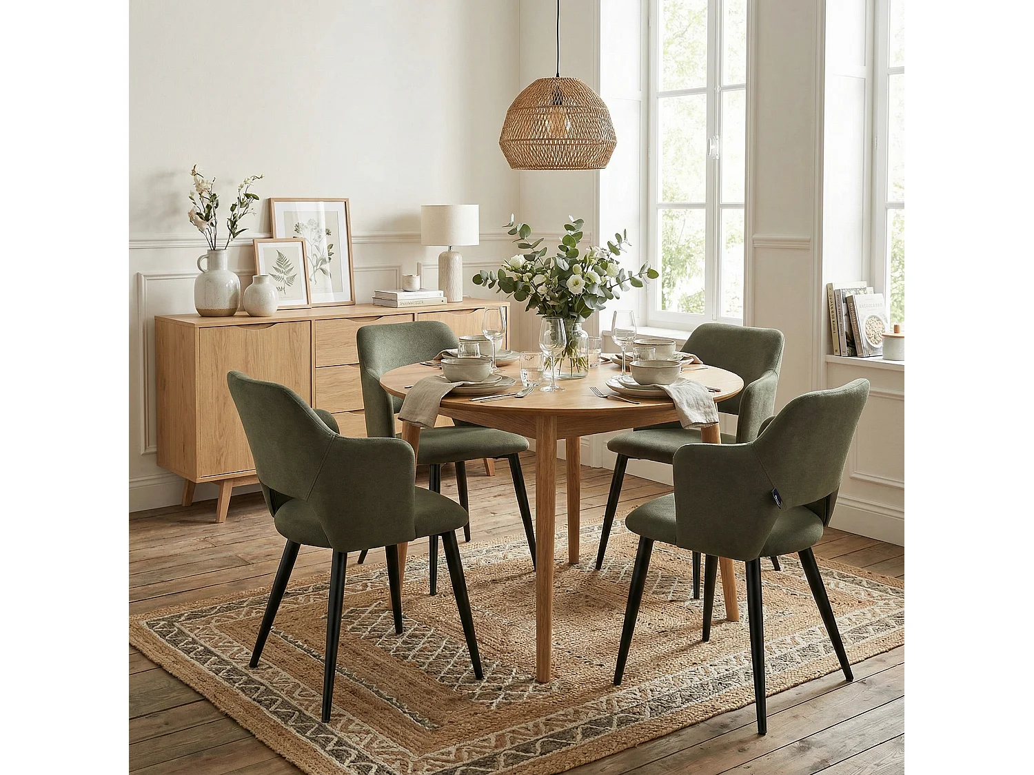 Lot de 4 chaises de salle à manger style scandinaves, AKANJINEW