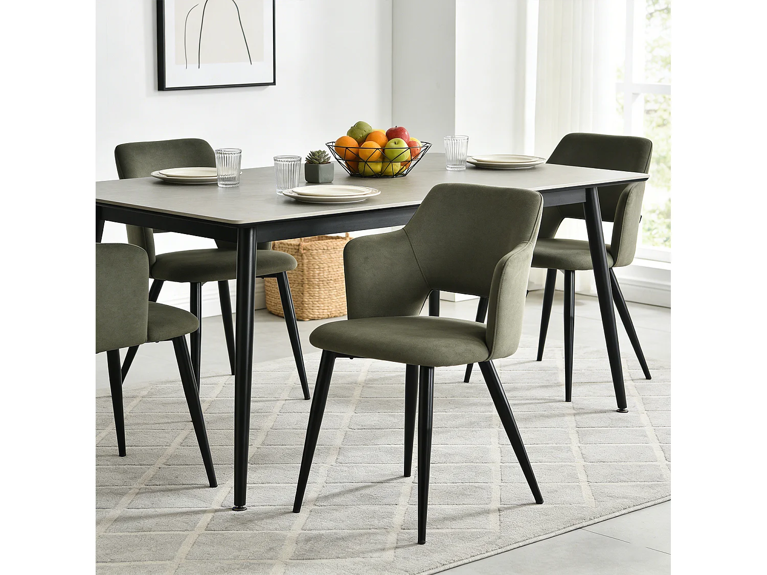 Lot de 4 chaises de salle à manger style scandinaves, AKANJINEW