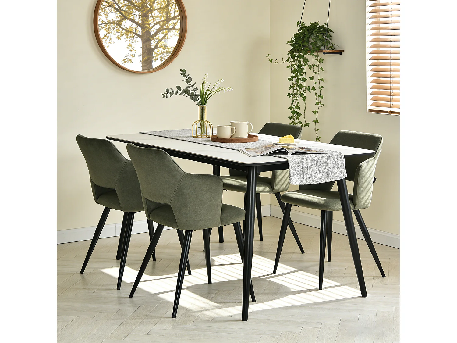 Lot de 4 chaises de salle à manger style scandinaves, AKANJINEW