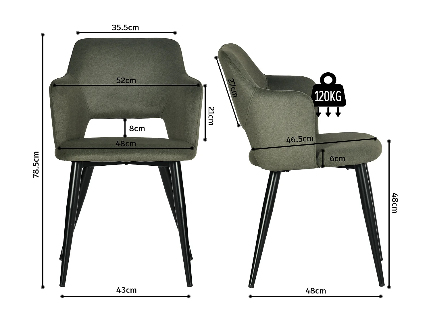 Lot de 4 chaises de salle à manger style scandinaves, AKANJINEW
