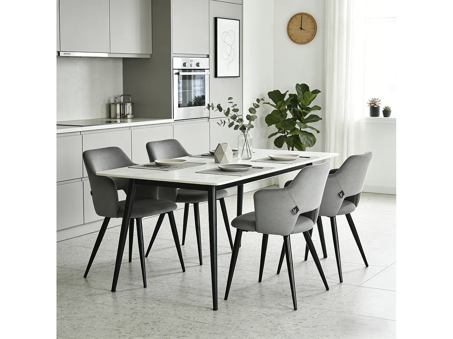 Lot de 4 chaises de salle à manger style scandinaves, AKANJINEW