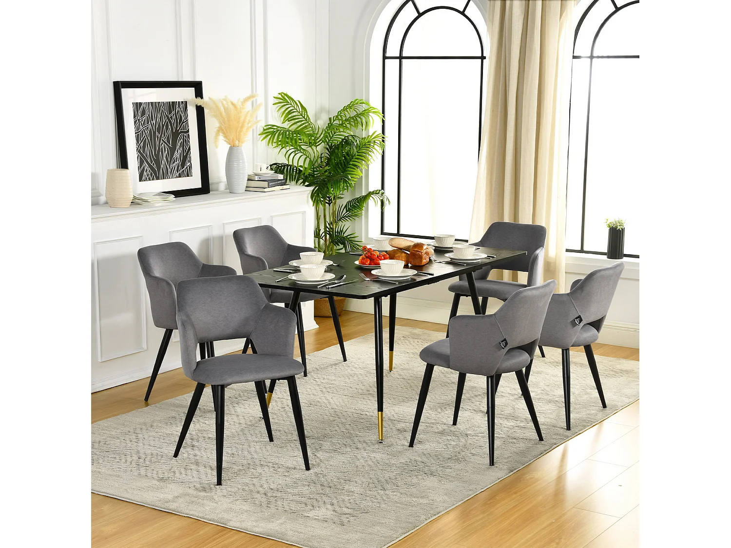 Lot de 6 chaises de salle à manger style scandinaves, AKANJINEW