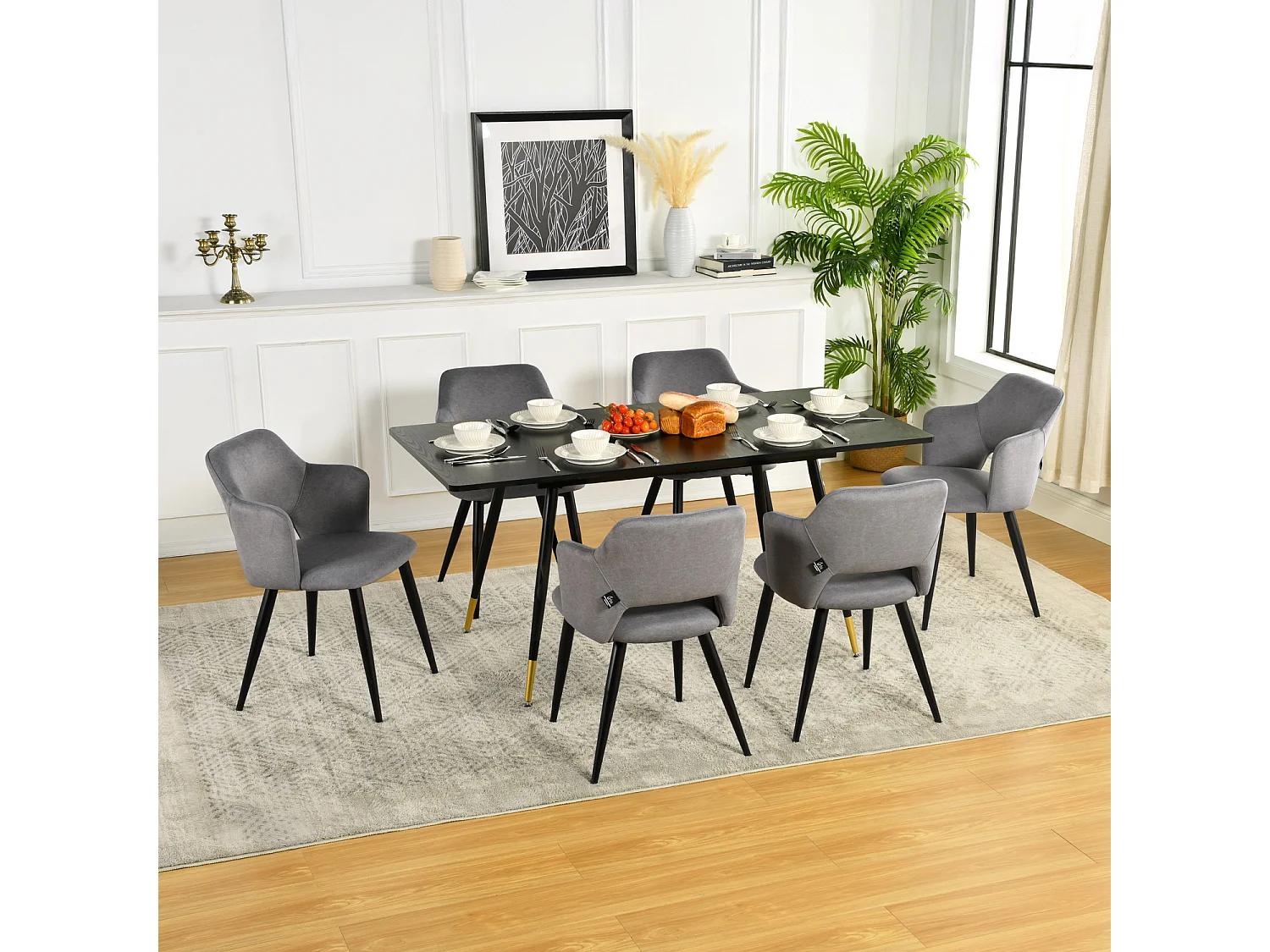 Lot de 6 chaises de salle à manger style scandinaves, AKANJINEW