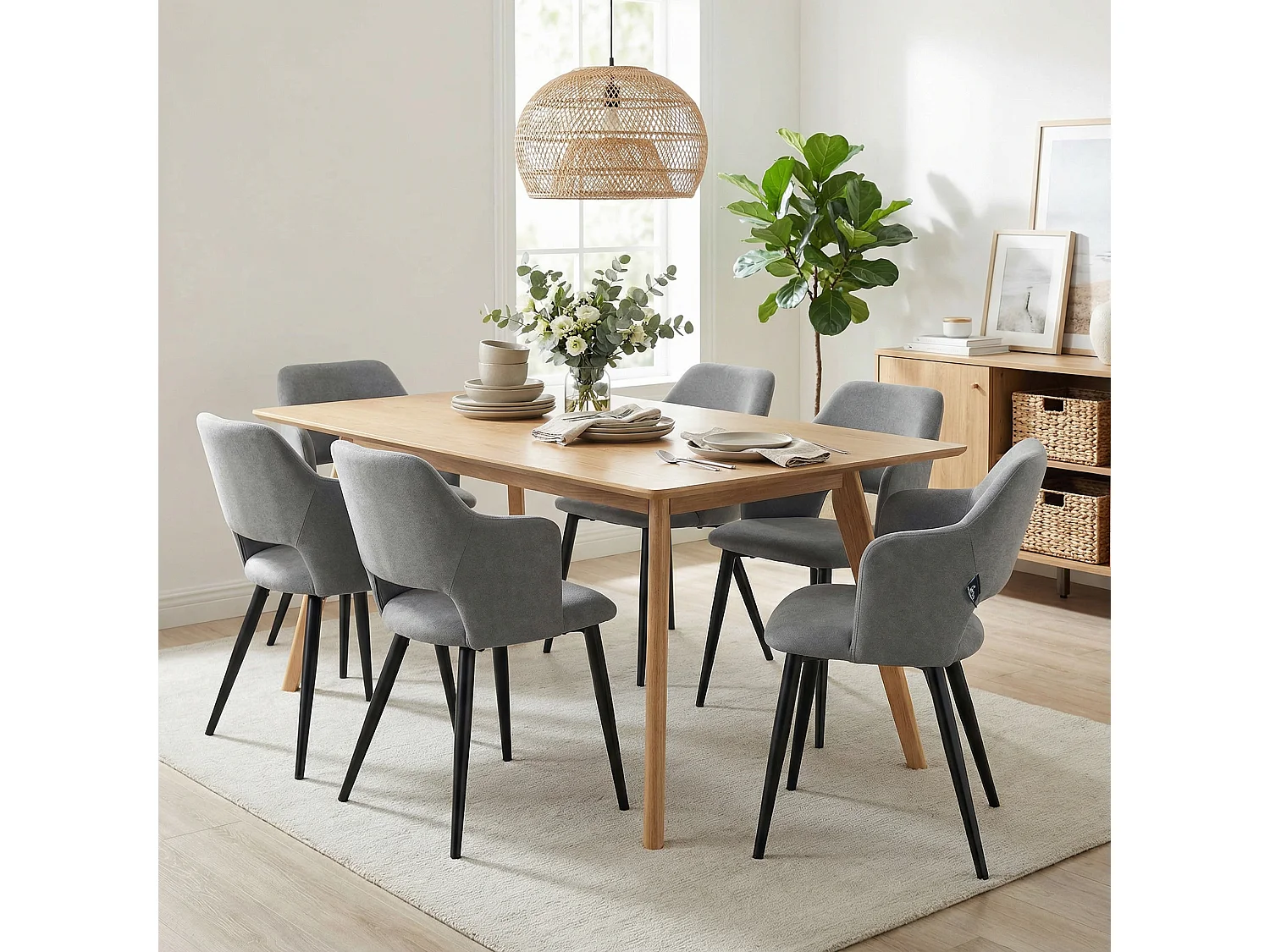 Lot de 6 chaises de salle à manger style scandinaves, AKANJINEW