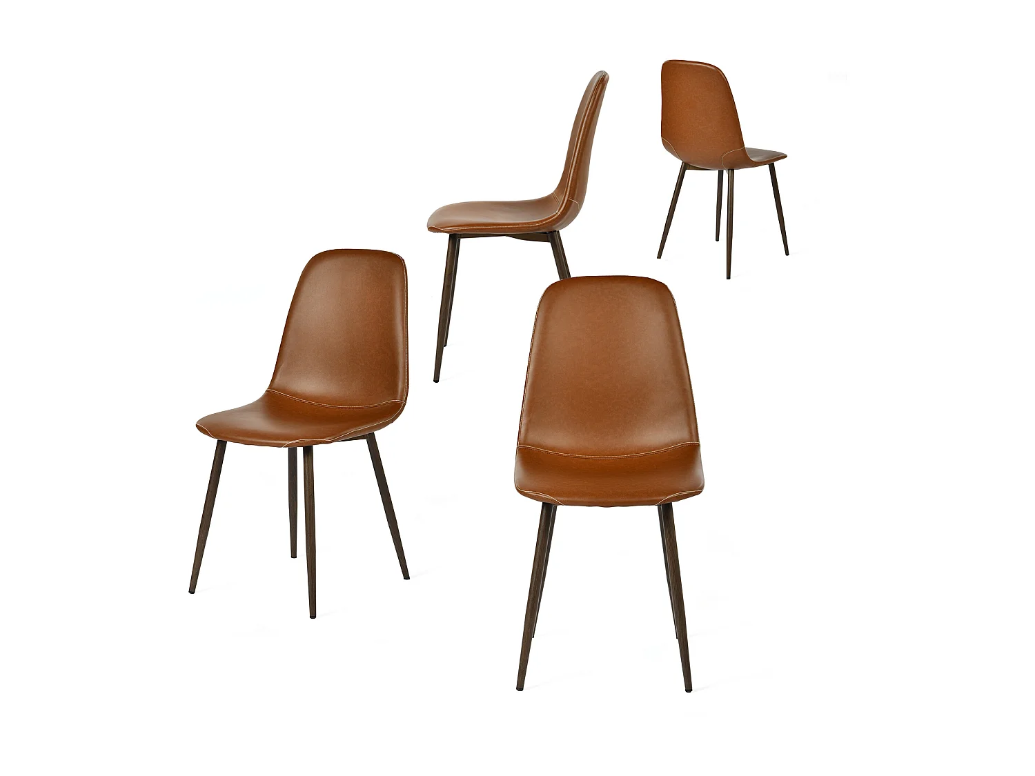 Lot de 4 chaises de salle à manger style vintage, CHARLTONPU