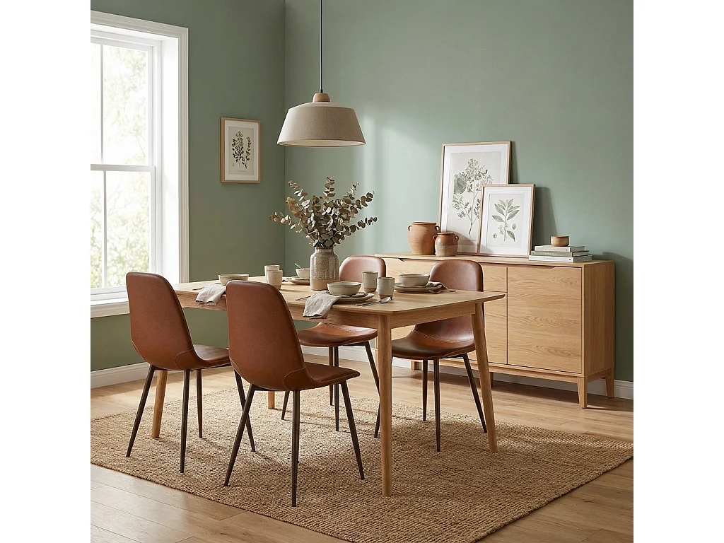 Lot de 4 chaises de salle à manger style vintage, CHARLTONPU