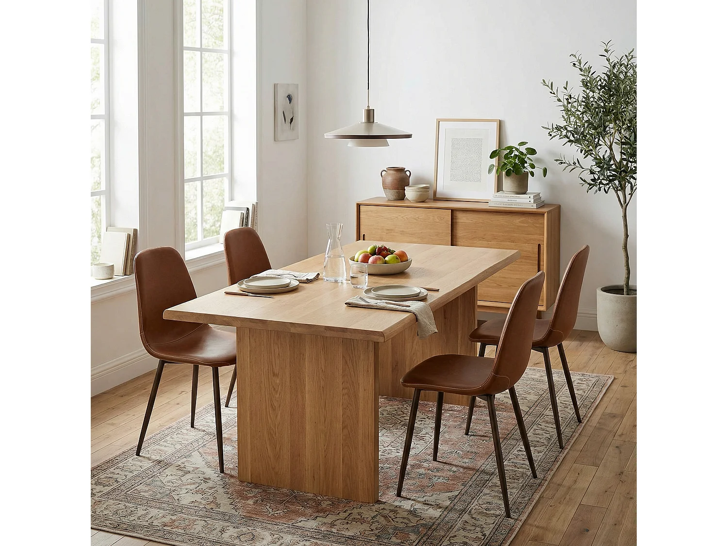 Lot de 4 chaises de salle à manger style vintage, CHARLTONPU