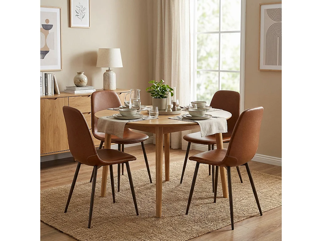 Lot de 4 chaises de salle à manger style vintage, CHARLTONPU