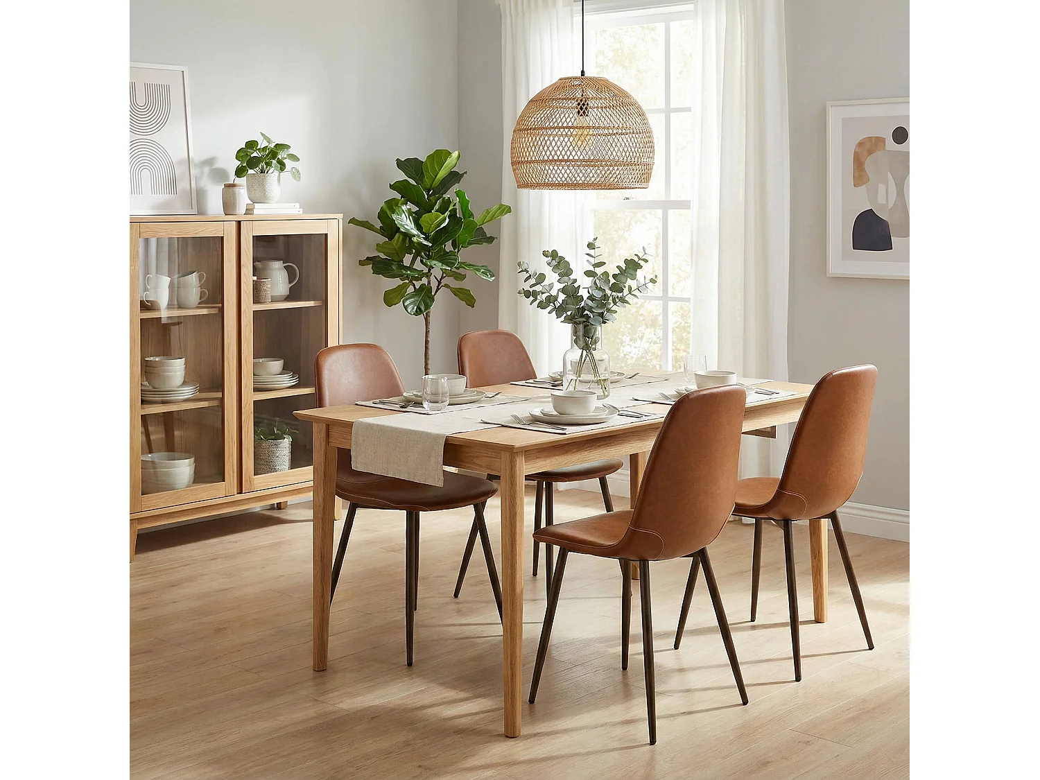 Lot de 4 chaises de salle à manger style vintage, CHARLTONPU