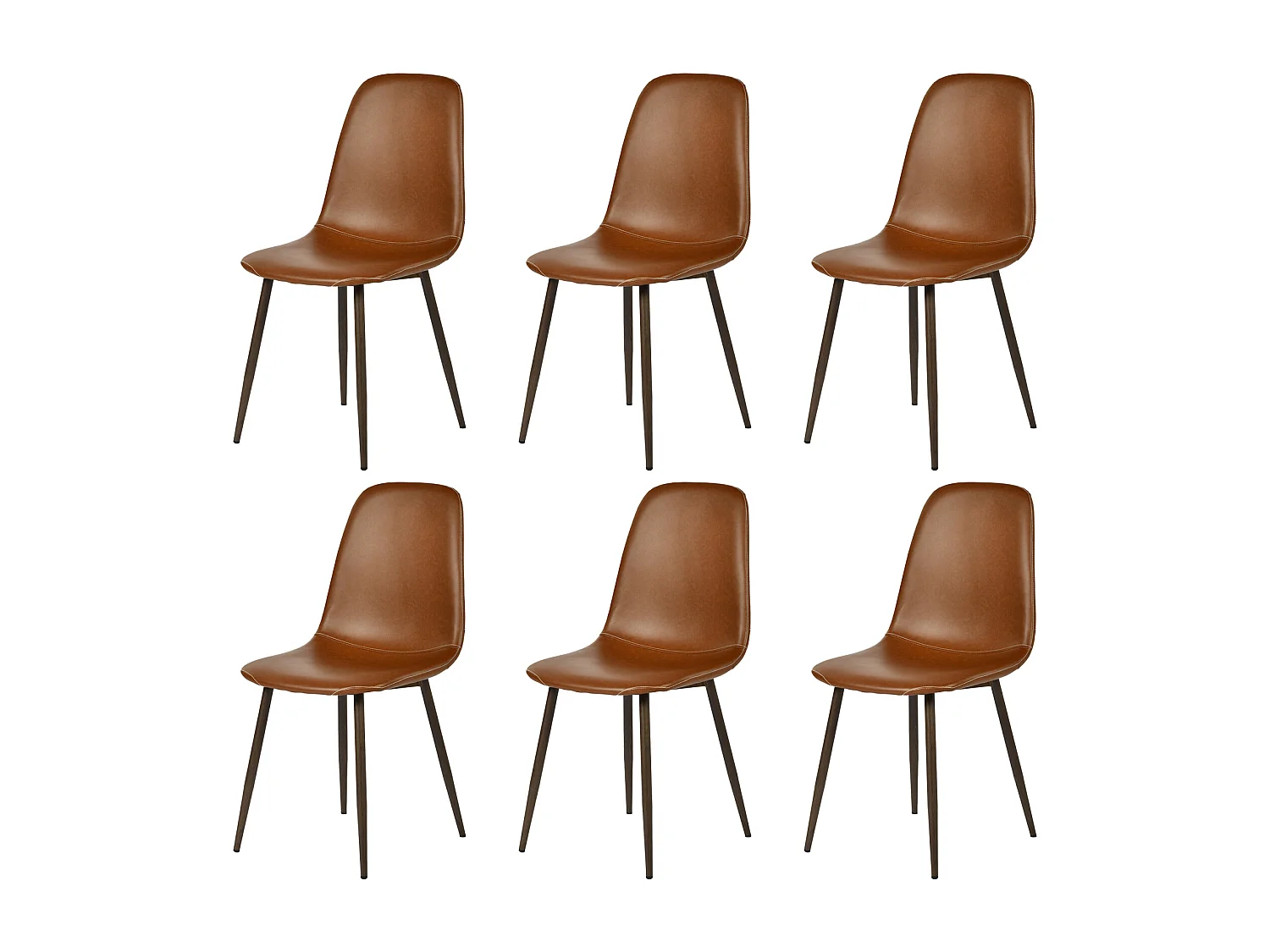 Lot de 6 chaises de salle à manger style vintage, CHARLTONPU