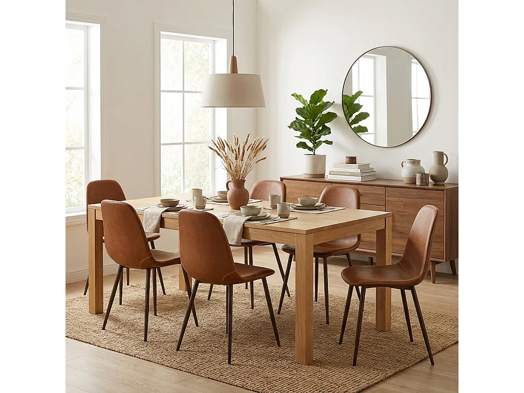 Lot de 6 chaises de salle à manger style vintage, CHARLTONPU