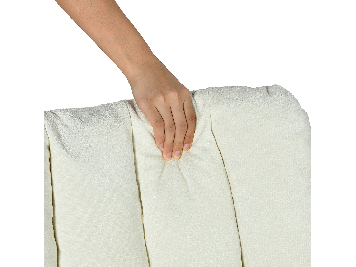 Fauteuil relax réglable et rotatif en tissu chenille beige, CONFOD