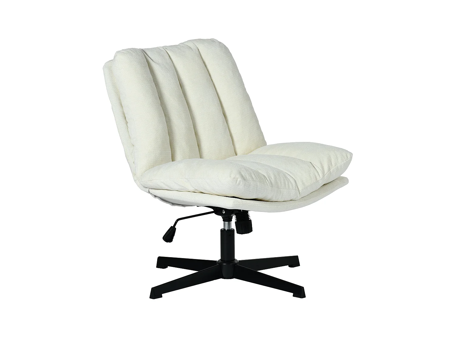 Fauteuil relax réglable et rotatif en tissu chenille beige, CONFOD