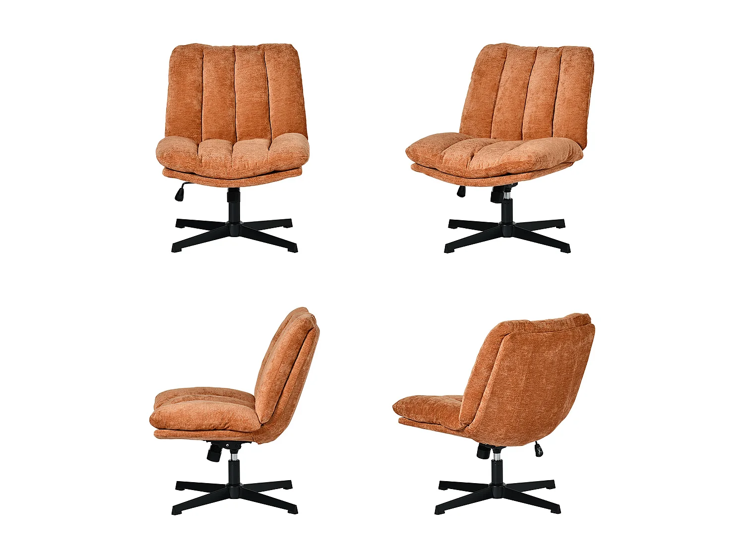 Fauteuil relax réglable et rotatif en tissu chenille rouge, CONFOD