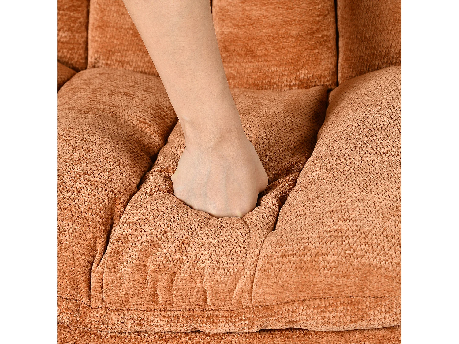 Fauteuil relax réglable et rotatif en tissu chenille rouge, CONFOD