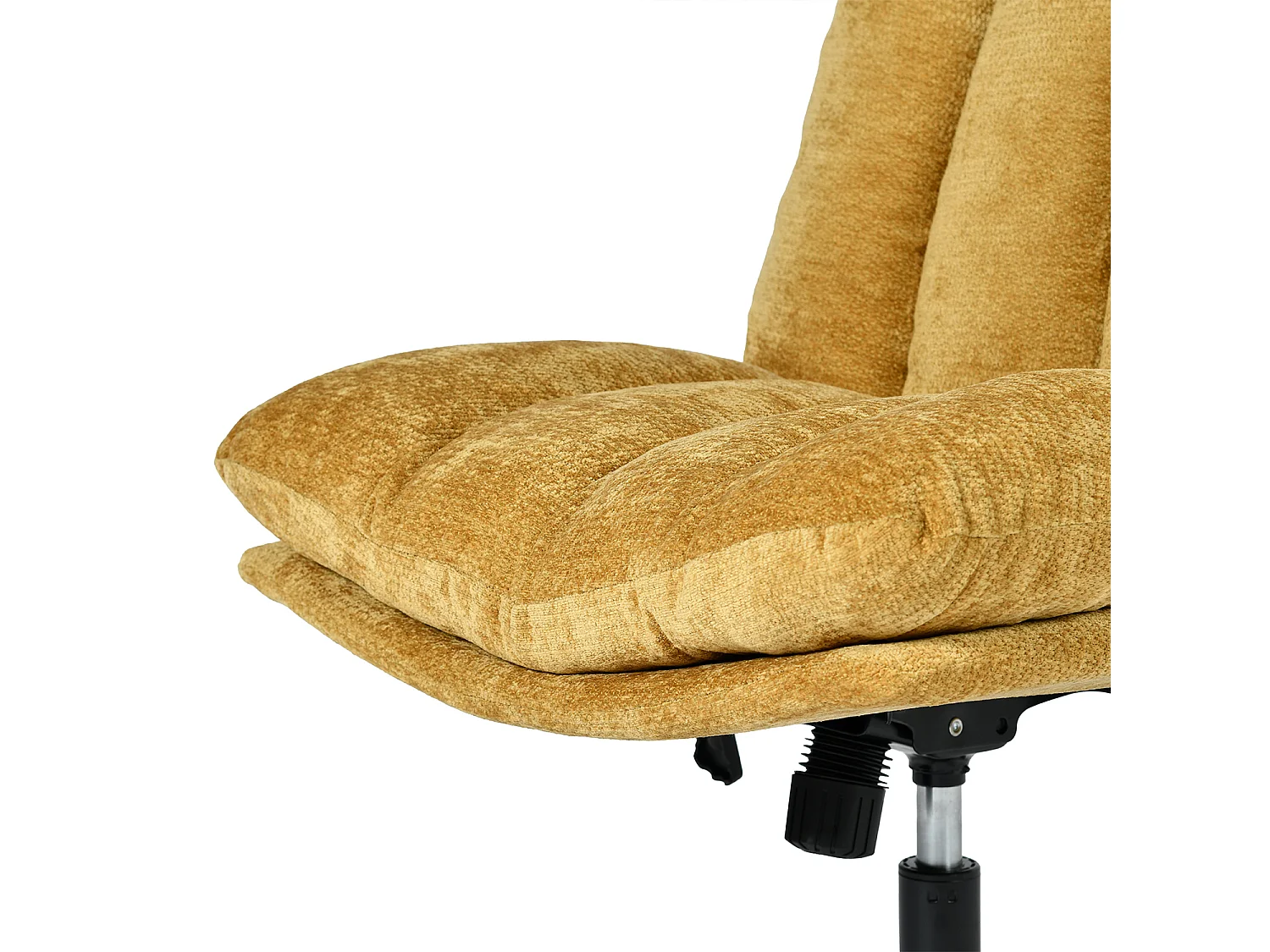 Fauteuil relax réglable et rotatif en tissu chenille jaune, CONFOD