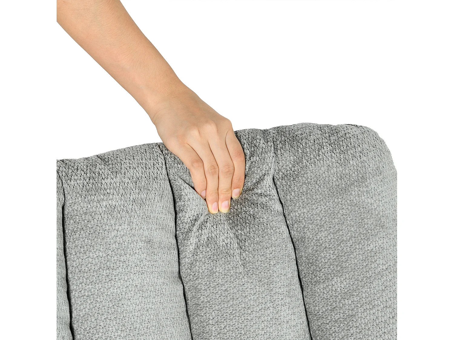 Fauteuil relax réglable et rotatif en tissu chenille gris clair, CONFOD