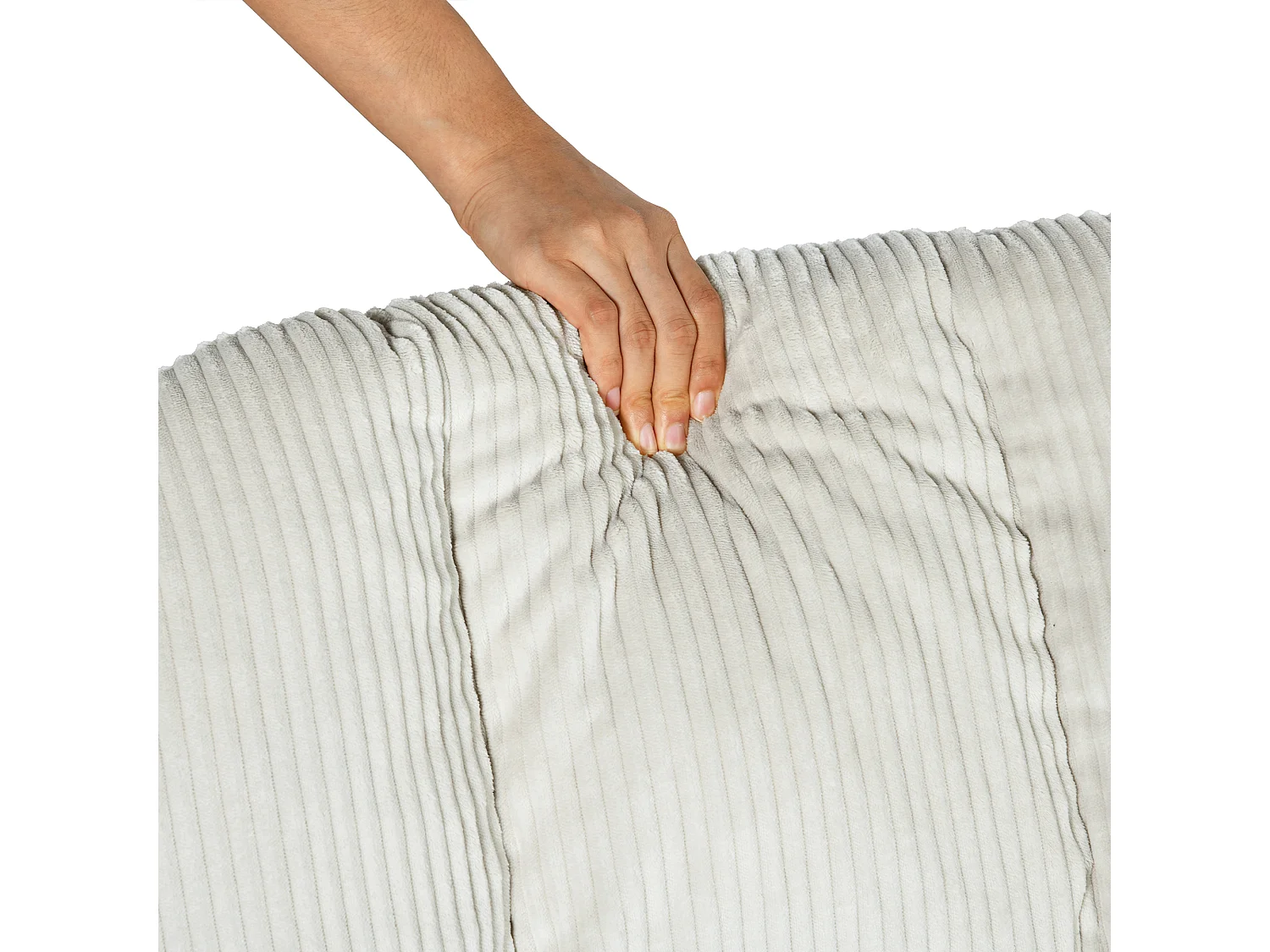 Fauteuil à bascule rocking chair style scandinave en velours côtelé Beige,Lithops