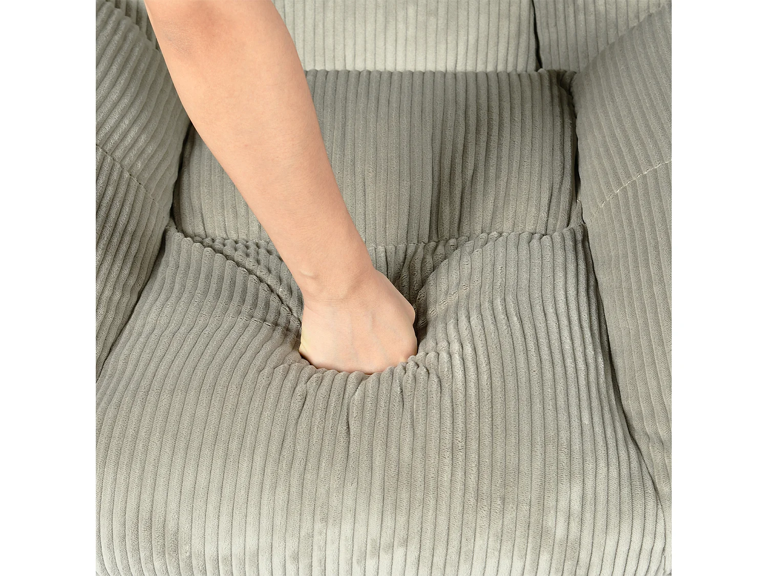 Fauteuil à bascule rocking chair style scandinave en velours côtelé Gris,Lithops