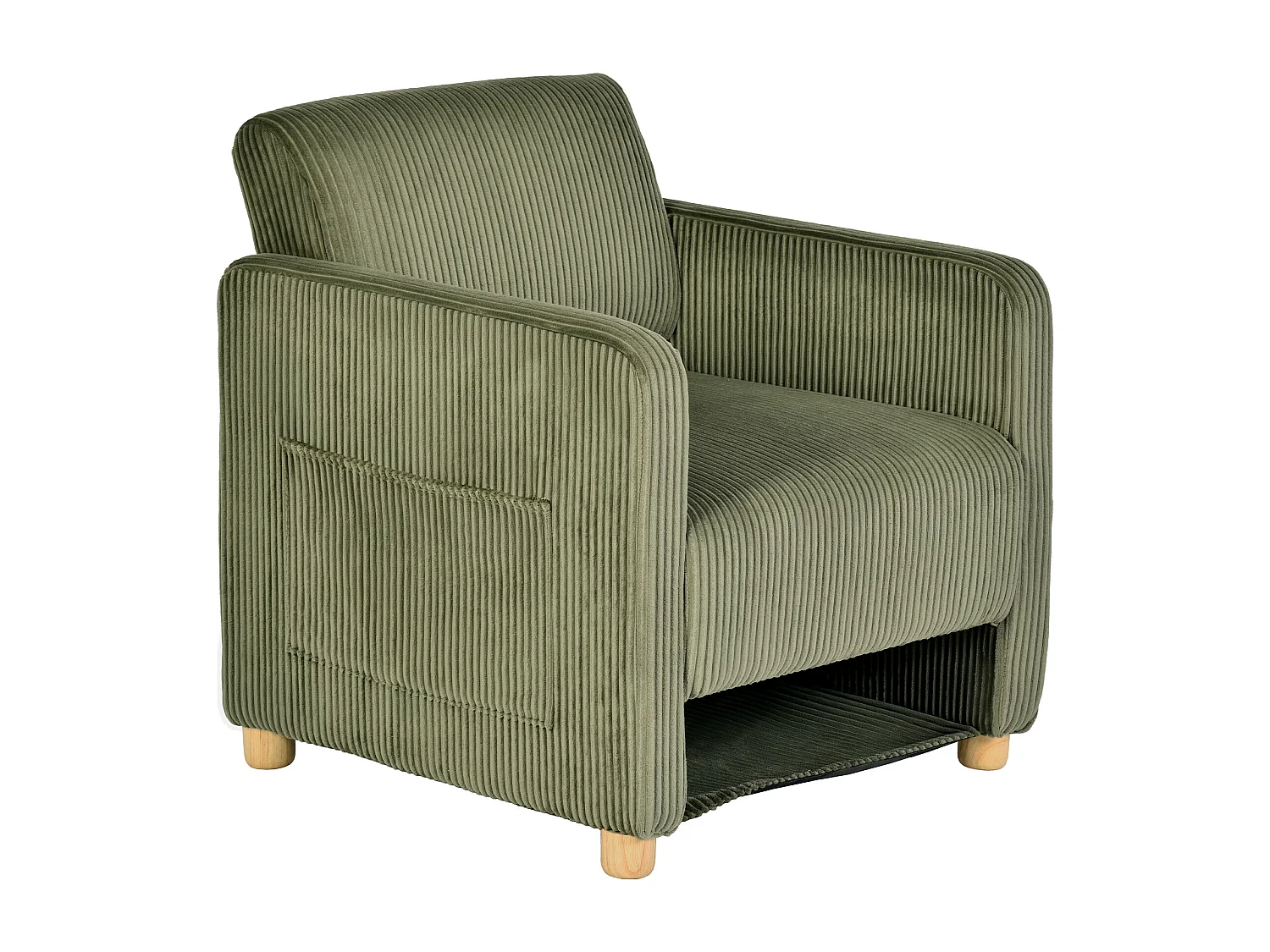 Fauteuil canapé une place en velours côtelé scandinave, KARIA