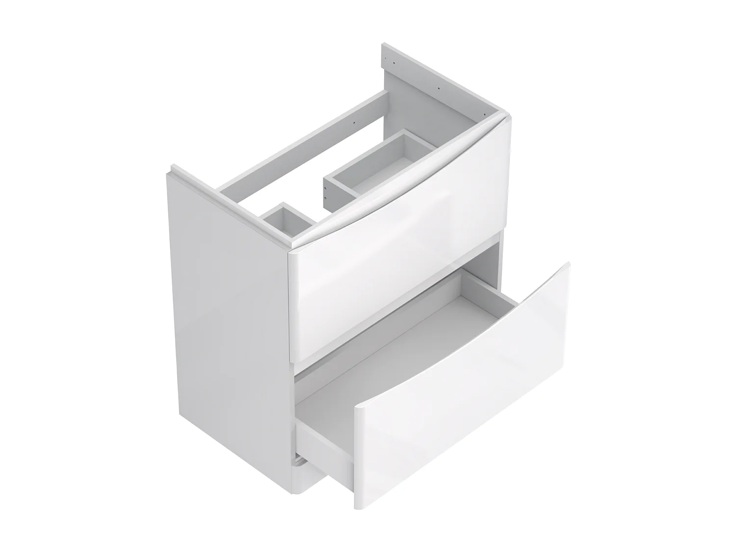 Mobile lavabo con 2 cassetti – bianco lucido – AUSTIN – 79 x 82 x 45 cm – chiusura ammortizzata