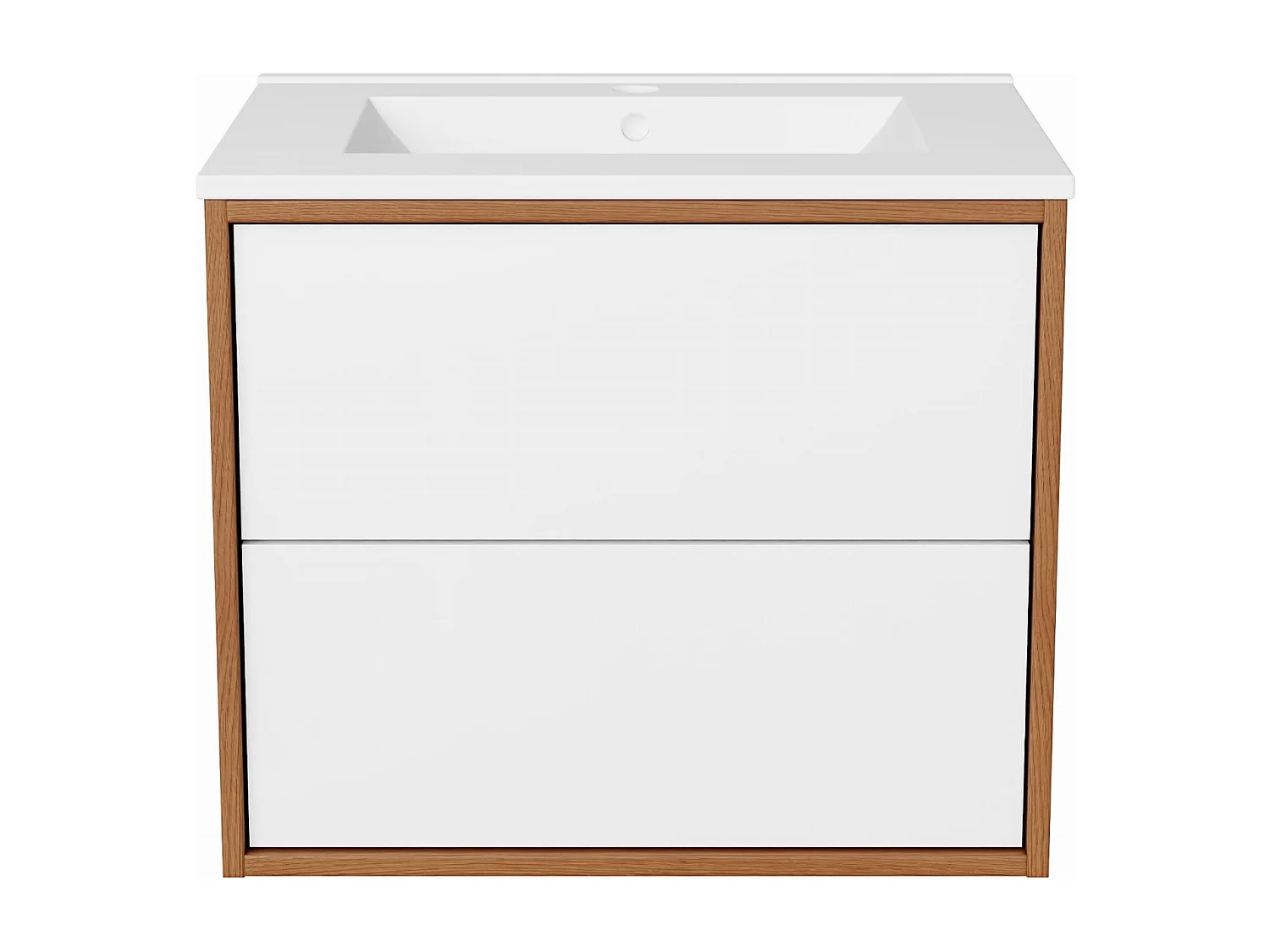 Meuble sous lavabo ERIN avec 2 grands tiroirs Blanc mat 60x50x46 cm meuble de salle de bain