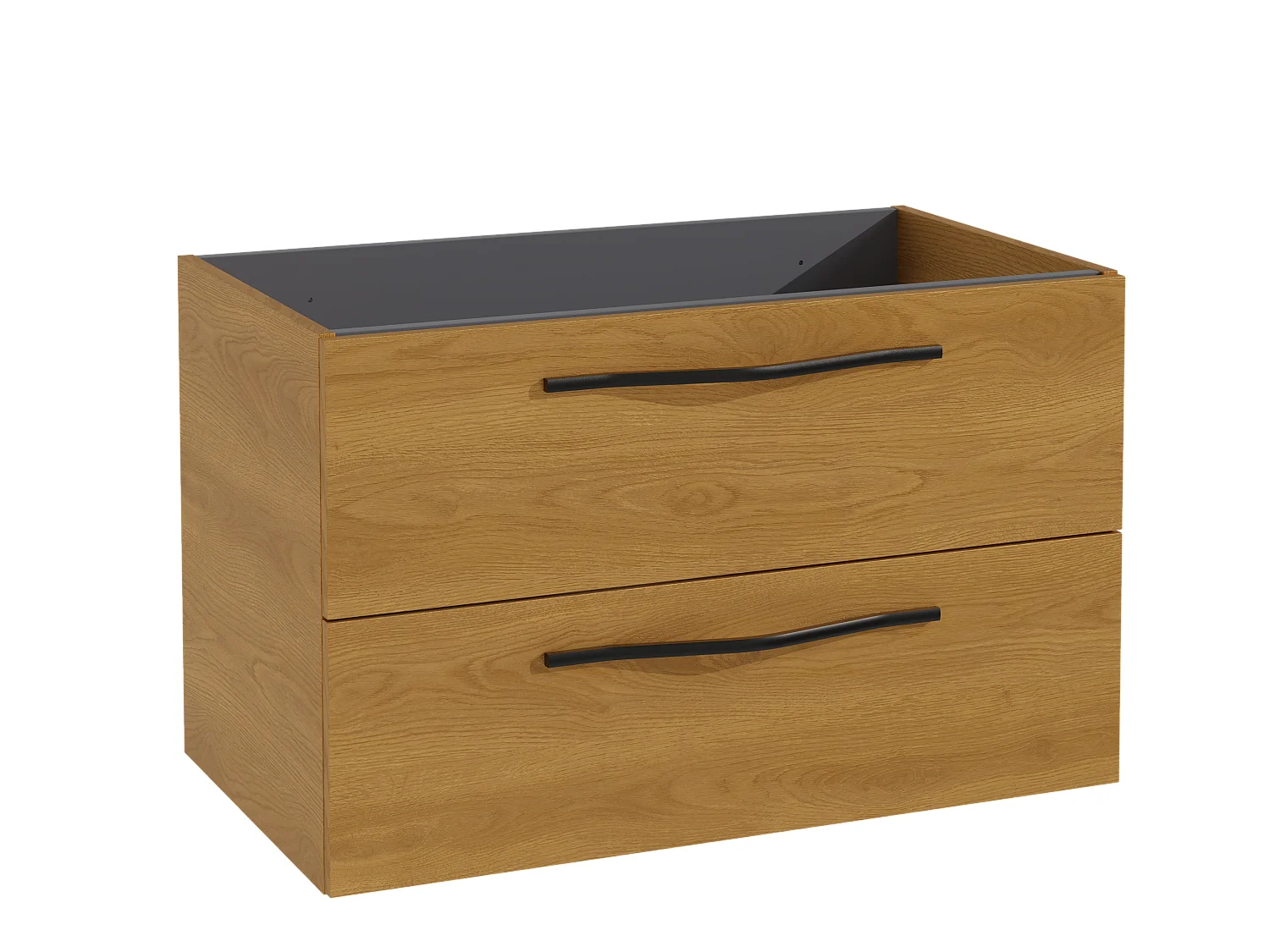Meuble sous lavabo PILAR avec 2 grands tiroirs Chêne caramel 60x50x46 cm meuble de salle de bain